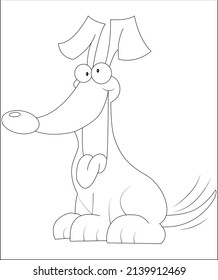 Dog coloring page line art vector art pet coloring book page funny dog puppy book page