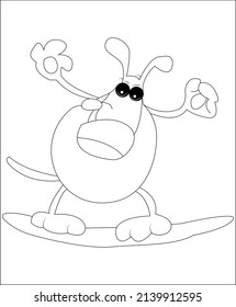 Dog coloring page line art vector art pet coloring book page funny dog puppy book page