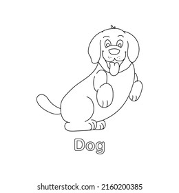 Dog Coloring Page Line Art Animal Stock Vector (Royalty Free ...