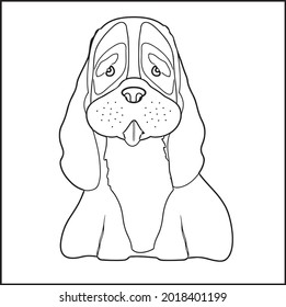 Dog Coloring Pages. Outline of Cartoon Dog. Cute Puppy. Pet. Gift for the Holiday. Birthday. Coloring book for kids. 