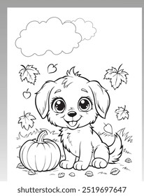 Dog Coloring Pages Template Design