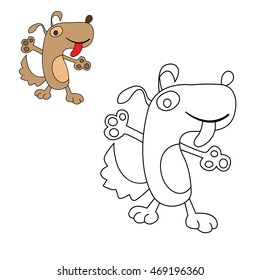 dog coloring pooch vector illustration cartoon