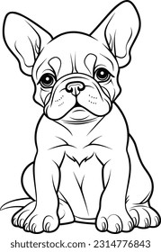 A Dog, , colouring book for kids, vector illustration