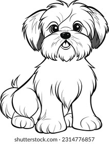 A Dog, , colouring book for kids, vector illustration