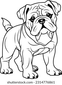 A Dog, , colouring book for kids, vector illustration