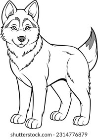 A Dog, , colouring book for kids, vector illustration