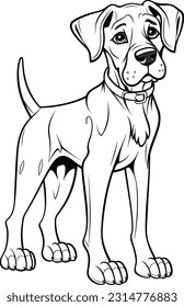 A Dog, , colouring book for kids, vector illustration