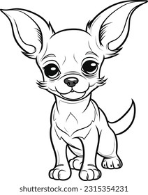 Dog, colouring book for kids, vector illustration