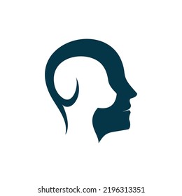 Dog Combination With Face People Men, Negative Space Minimalist Elegant Logo Design Editable