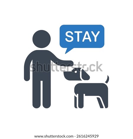 Dog Command Stay Icon On White Background