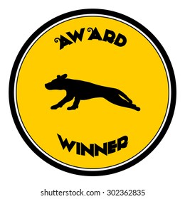 Dog competition award logo, vector logo for any dog competition like agility etc.