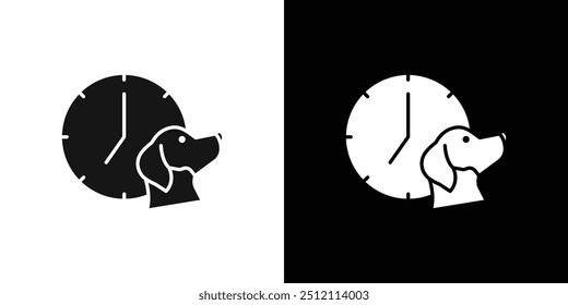 Dog competition icon Black line art vector logo set
