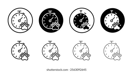 Dog competition icon Flat outline fill set collection