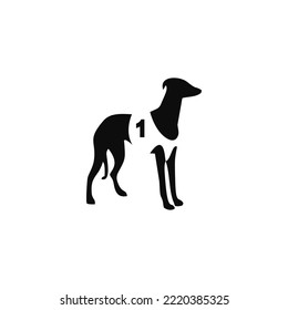 Dog competition icon. Dog race icon. Virtual dog racing symbol.	 svg