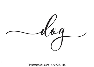 Dog. Concept inscription typography design logo.