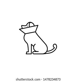 dog, cone of shame icon. Simple thin line, outline vector of Petshop icons for UI and UX, website or mobile application
