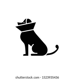 Dog, cone of shame icon. Simple glyph, flat vector of petshop icons for ui and ux, website or mobile application