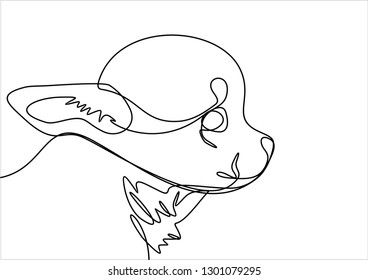 Dog. Continuous line