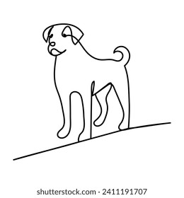 Dog continuous one line drawing  outline vector illustration
