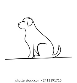 Dog continuous one line drawing  outline vector illustration
