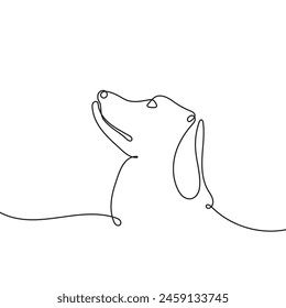Dog continuous one line drawing.