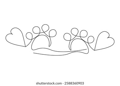 Dog continuous single line drawing animal paw icon outline vector