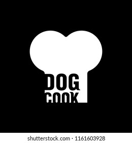 Dog cook. Logo for street food, barbecue. Vector illustration