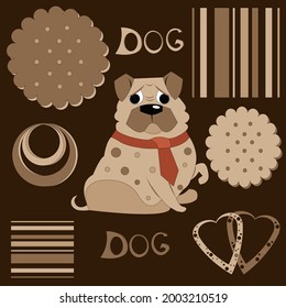 dog cookie heart circles stripes pug rings