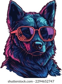 A dog with a cool glasses.