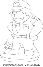 Dog Cop Police Animal Vector Graphic Art Illustration