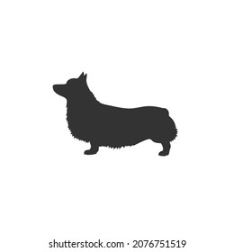 Dog corgi icon in flat. Vector illustration