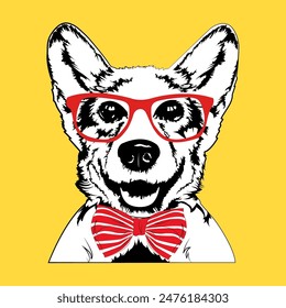 Perro Corgi Manager Vector Caricatura