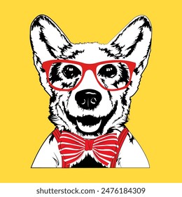 Perro Corgi Manager Vector Caricatura