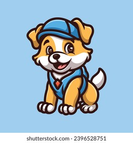 Dog Courrier Creative Cartoon illustration