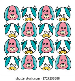 dog with cow pattern - animal vector eps10