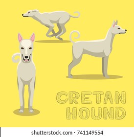 Dog Cretan Hound Cartoon Vector Illustration