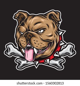 dog with crossing bone vector