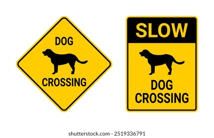 Símbolo de travessia de cachorro Definir Ilustração de Vetor