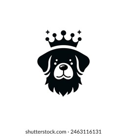 Dog Crown Logo Symbol Illustration Design