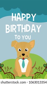 Dog cute animal birthday card