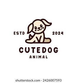 Dog Cute Animal Vector Logo Vintage Design