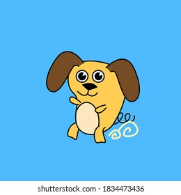 dog, Cute baby animal character illustration for kid t-shirt design or background