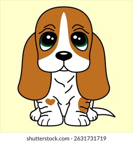 dog cute beagle fluffy icon vector baby dog cartoon baby dog