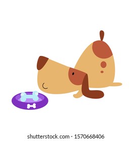 Dog Cute Cartoon Activity Vector Template Design Logo Illustration