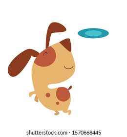 Dog Cute Cartoon Activity Vector Template Design Logo Illustration