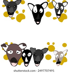 Dog, cute, cartoon, wide mouth, line art, vector, illustration, face