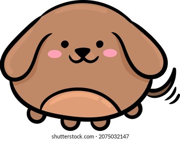 dog cute character icon. Hand drawn vector illustration.