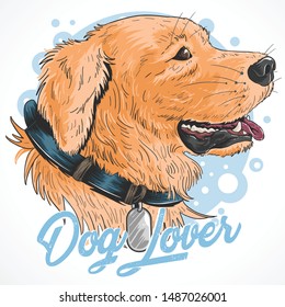 Dog Cute Golden  artwork vector