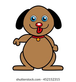 Dog cute pet graphic design, vector illustration isolated icon.