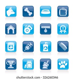 Dog and Cynology object icons - vector icon set